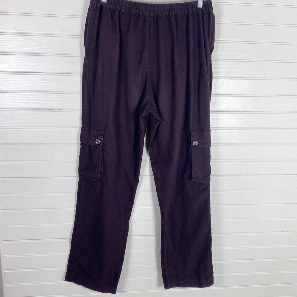 CP Shades 100% Cotton Purple Pull-On Cargo Pants Size Large - Picture 4 of 5
